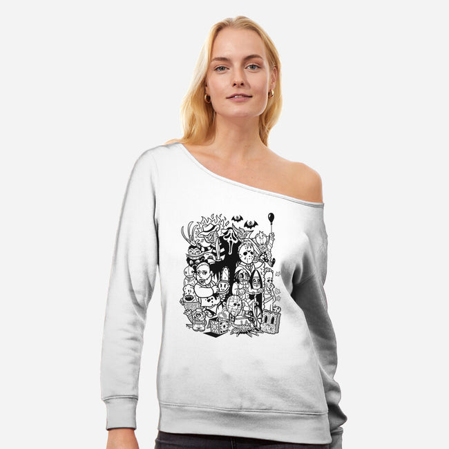 Nightmare Doodles-Womens-Off Shoulder-Sweatshirt-Getsousa!