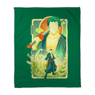 Great Wave Zoro-None-Fleece-Blanket-hypertwenty