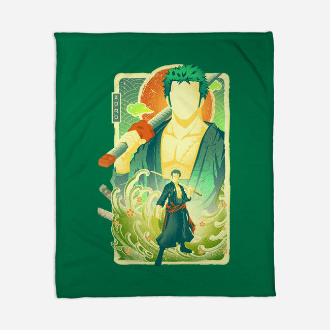 Great Wave Zoro-None-Fleece-Blanket-hypertwenty