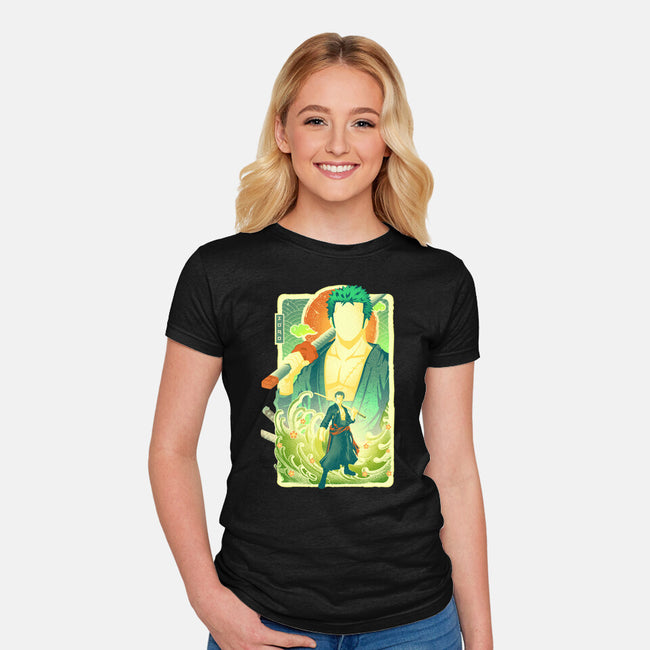 Great Wave Zoro-Womens-Fitted-Tee-hypertwenty