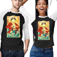 Great Wave Luffy-Unisex-Baseball-Tee-hypertwenty