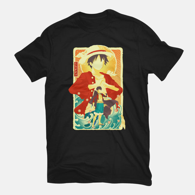 Great Wave Luffy-Womens-Fitted-Tee-hypertwenty