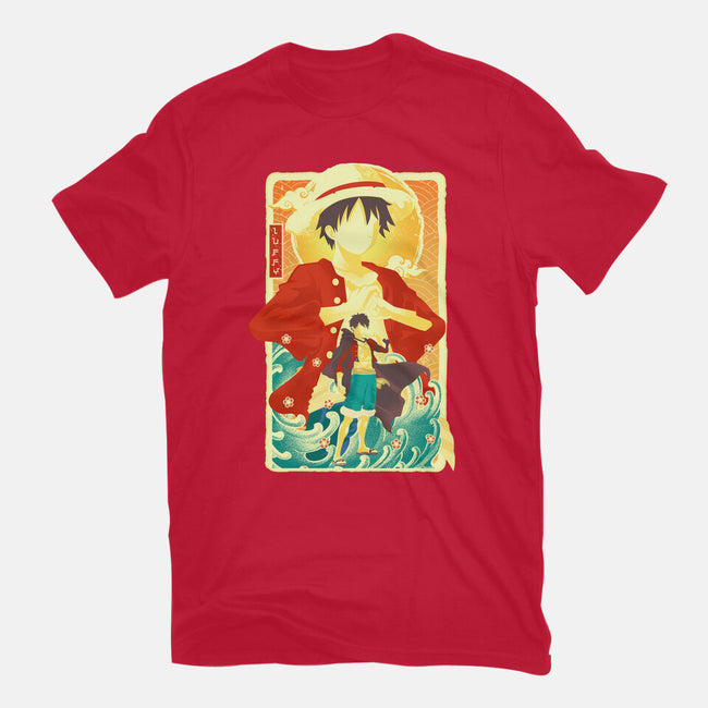 Great Wave Luffy-Unisex-Basic-Tee-hypertwenty