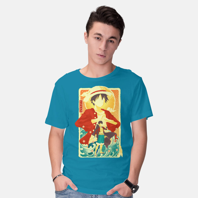 Great Wave Luffy-Mens-Basic-Tee-hypertwenty