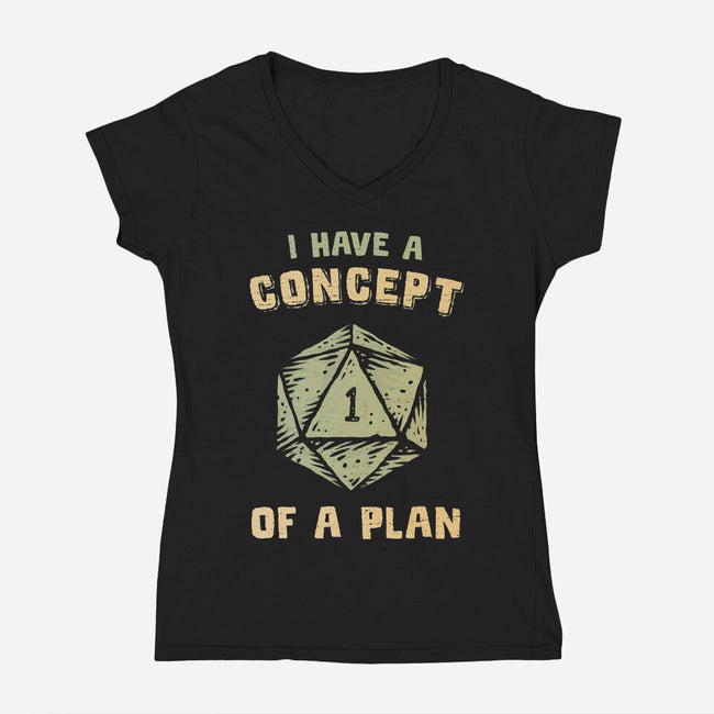 A Concept Of A Plan-Womens-V-Neck-Tee-kg07