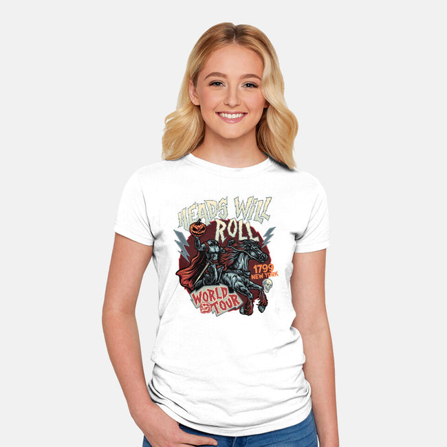 Heads Will Roll-Womens-Fitted-Tee-glitchygorilla