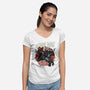 Heads Will Roll-Womens-V-Neck-Tee-glitchygorilla