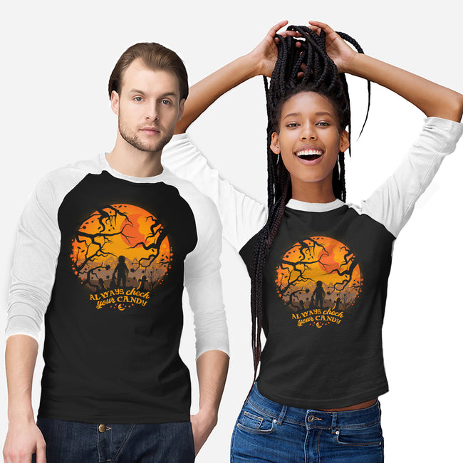 Always Check Your Candy Sam-Unisex-Baseball-Tee-rocketman_art