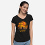 Always Check Your Candy Sam-Womens-V-Neck-Tee-rocketman_art