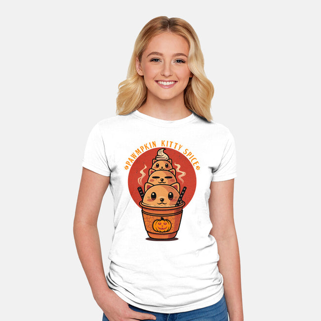 Pawmpkin Spice-Womens-Fitted-Tee-erion_designs