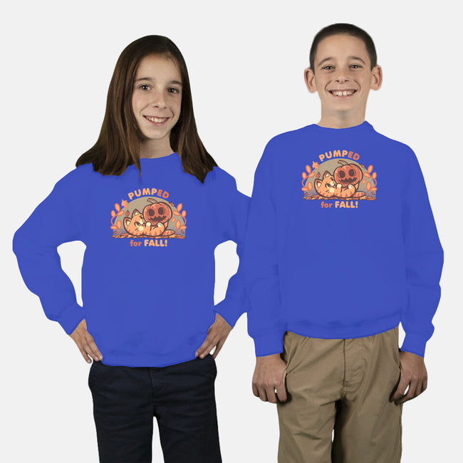 Pumped For Fall-Youth-Crew Neck-Sweatshirt-TechraNova