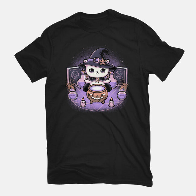 Spooky Witch Cat-Mens-Heavyweight-Tee-Astrobot Invention