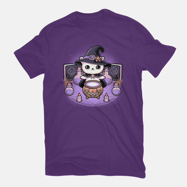 Spooky Witch Cat-Womens-Fitted-Tee-Astrobot Invention