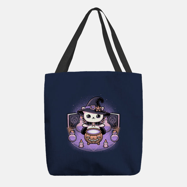 Spooky Witch Cat-None-Basic Tote-Bag-Astrobot Invention