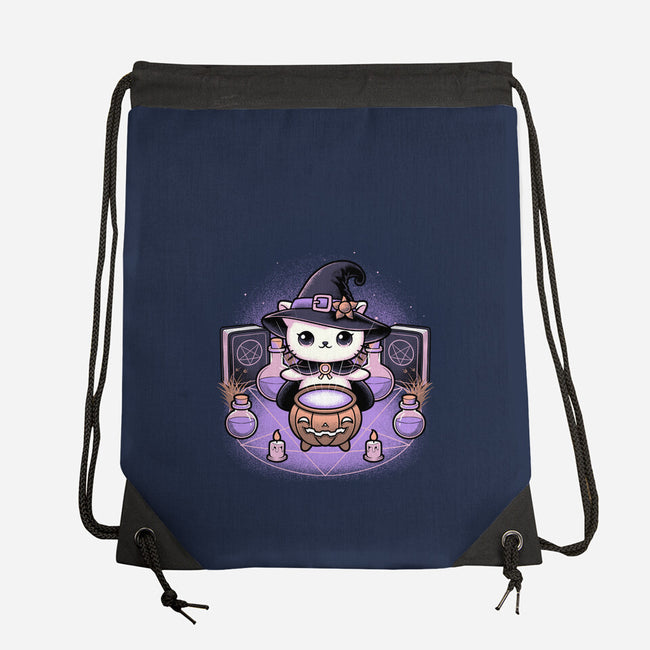 Spooky Witch Cat-None-Drawstring-Bag-Astrobot Invention