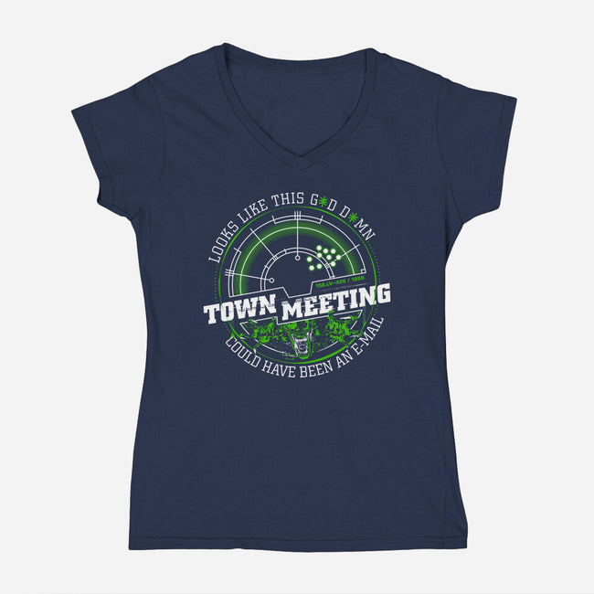 Town Meeting-Womens-V-Neck-Tee-rocketman_art