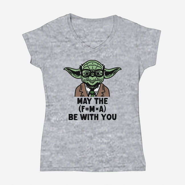 Jedi Math-Womens-V-Neck-Tee-zachterrelldraws