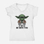 Jedi Math-Womens-V-Neck-Tee-zachterrelldraws