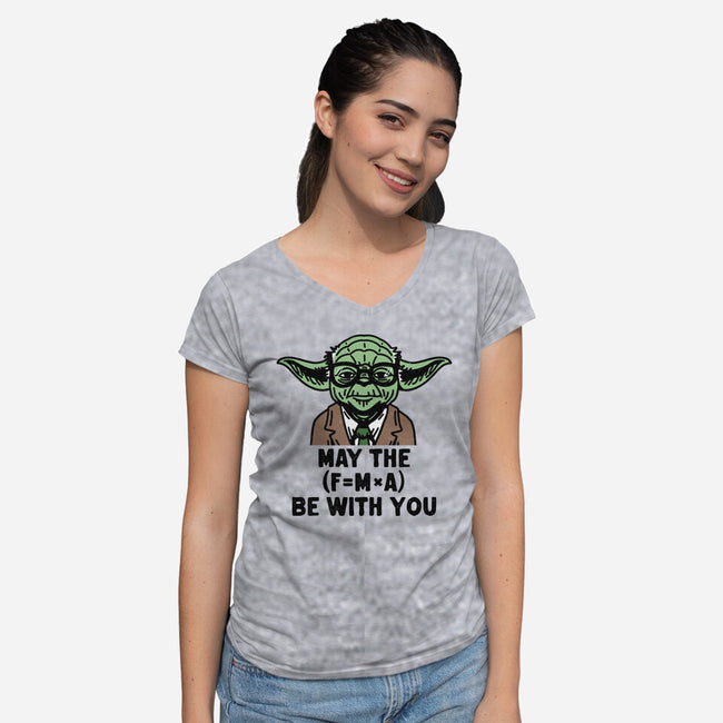 Jedi Math-Womens-V-Neck-Tee-zachterrelldraws