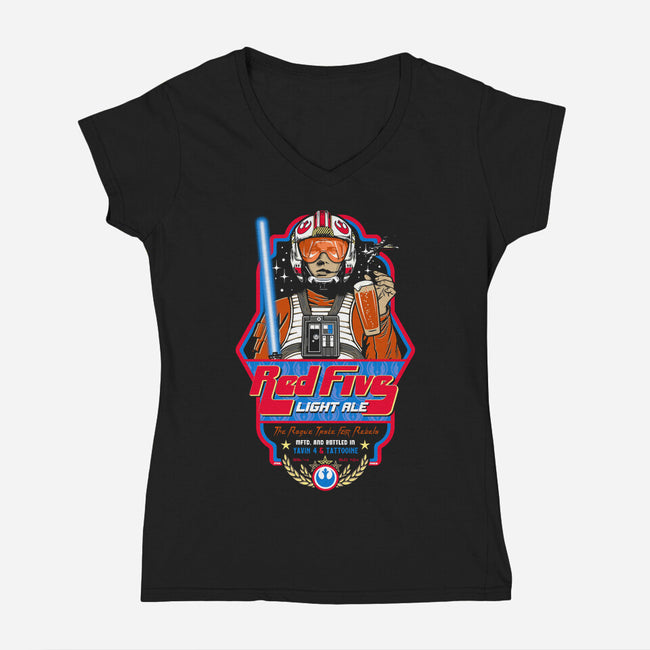 Red Five Ale-Womens-V-Neck-Tee-Arinesart