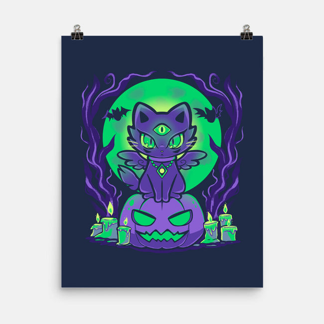 Spooky Moonlit Cat-None-Matte-Poster-TechraNova