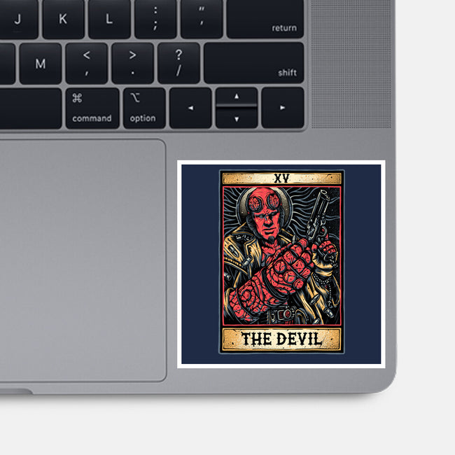 Devil Tarot-None-Glossy-Sticker-glitchygorilla