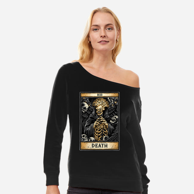 Death Angel-Womens-Off Shoulder-Sweatshirt-glitchygorilla