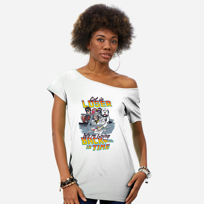 We're Going Back In Time-Womens-Off Shoulder-Tee-Arinesart