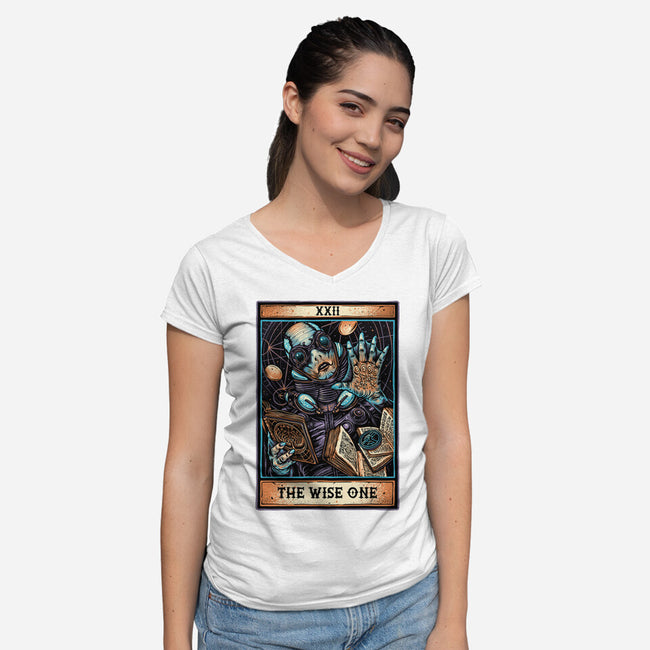 The Wise One-Womens-V-Neck-Tee-glitchygorilla