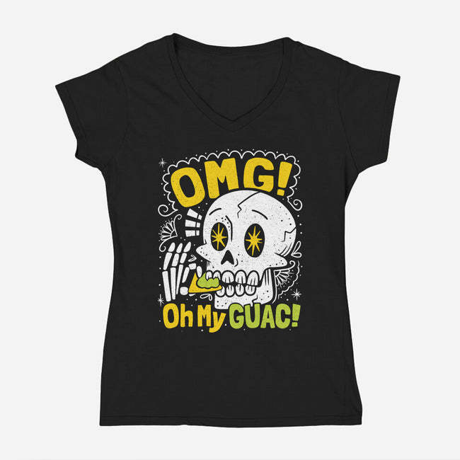 Oh My Guac-Womens-V-Neck-Tee-Aarons Art Room