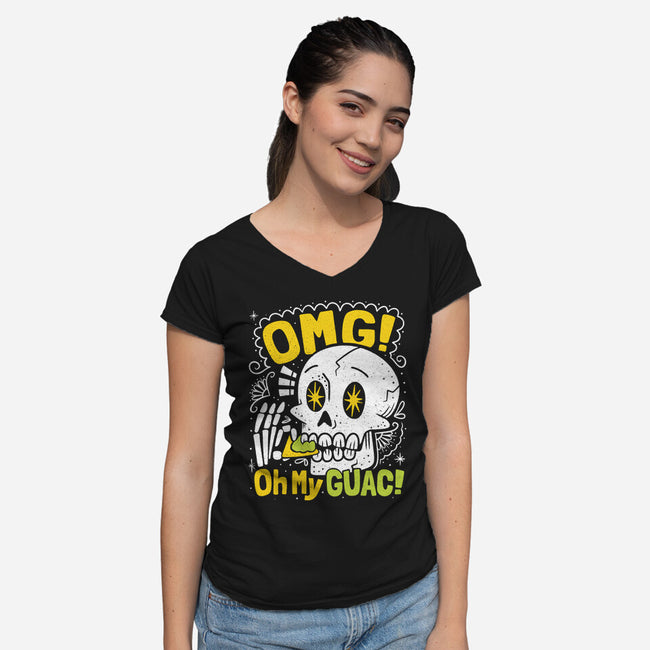 Oh My Guac-Womens-V-Neck-Tee-Aarons Art Room