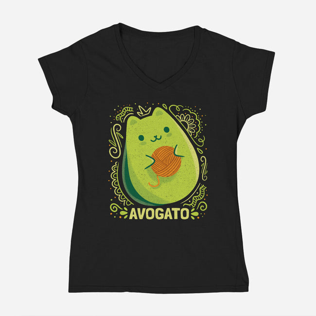 Avogato-Womens-V-Neck-Tee-Aarons Art Room