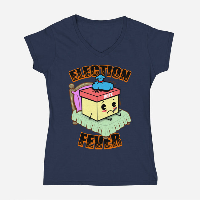 Election Fever-Womens-V-Neck-Tee-Boggs Nicolas