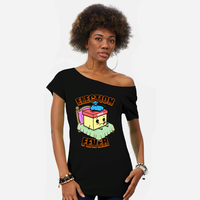 Election Fever-Womens-Off Shoulder-Tee-Boggs Nicolas