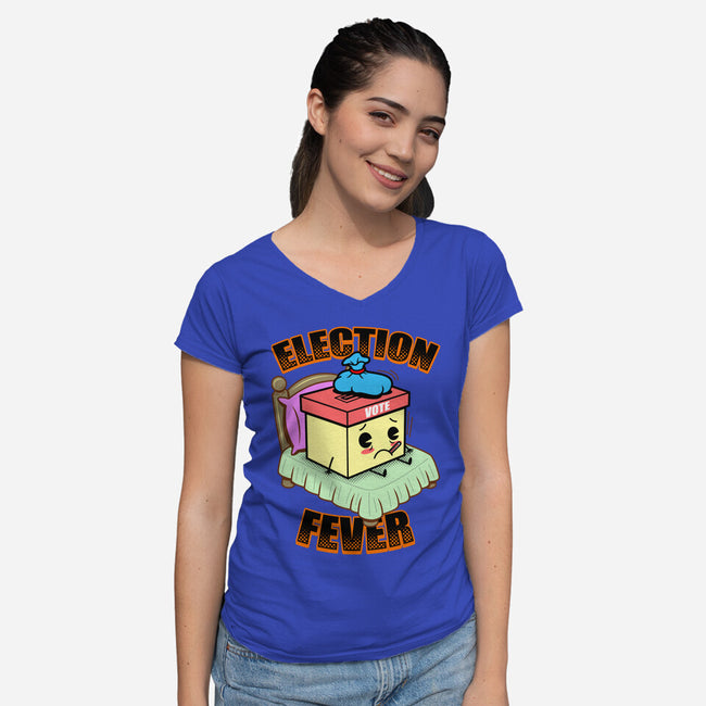 Election Fever-Womens-V-Neck-Tee-Boggs Nicolas