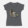 Mummy Dog-Womens-V-Neck-Tee-nickzzarto