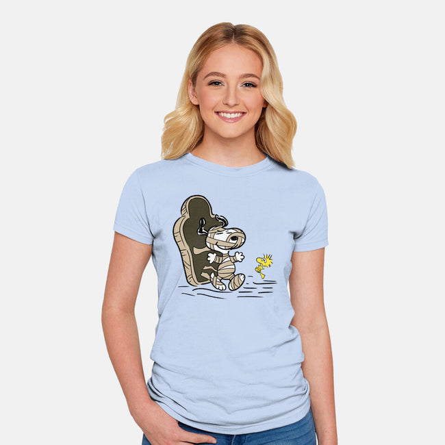 Mummy Dog-Womens-Fitted-Tee-nickzzarto