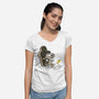 Mummy Dog-Womens-V-Neck-Tee-nickzzarto