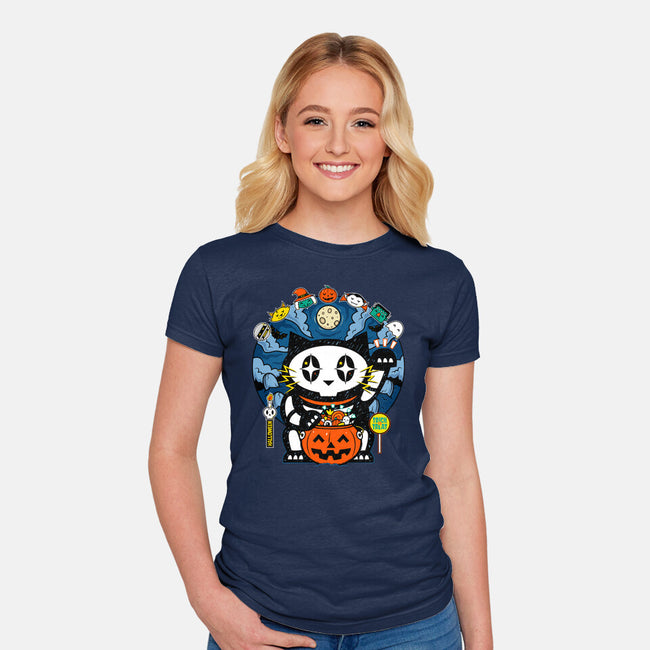 Halloween Doodle-Womens-Fitted-Tee-krisren28