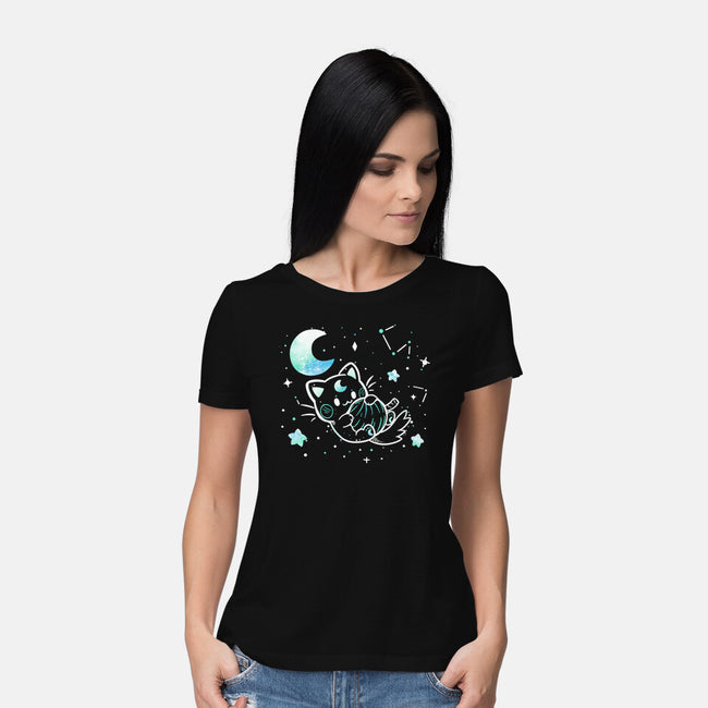 Cat In The Stars-Womens-Basic-Tee-TechraNova