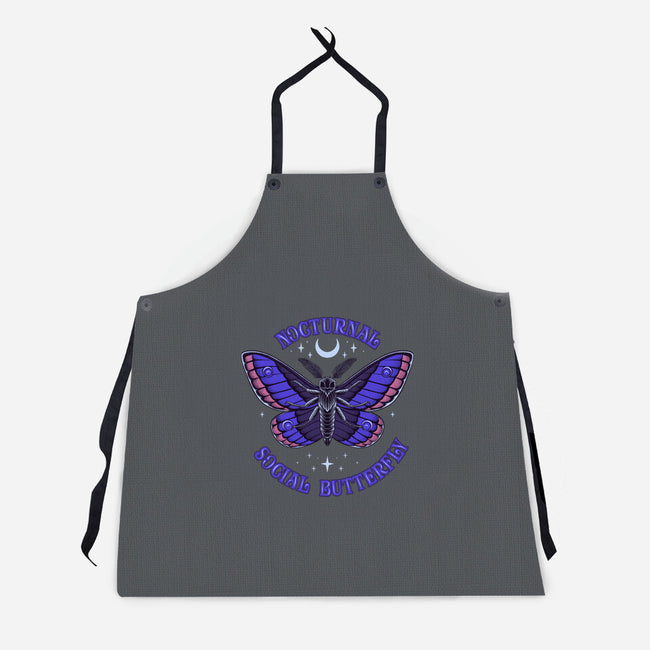 Nocturnal Social Butterfly-Unisex-Kitchen-Apron-rmatix