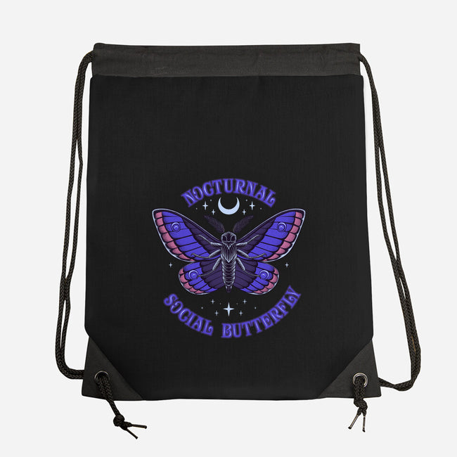 Nocturnal Social Butterfly-None-Drawstring-Bag-rmatix