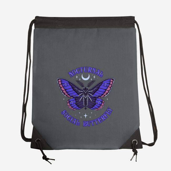 Nocturnal Social Butterfly-None-Drawstring-Bag-rmatix