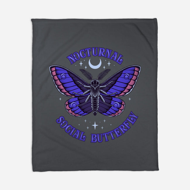 Nocturnal Social Butterfly-None-Fleece-Blanket-rmatix