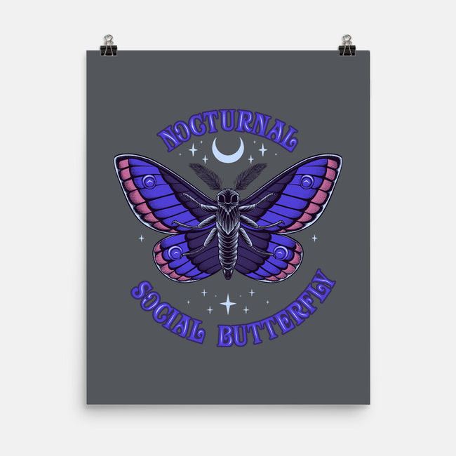 Nocturnal Social Butterfly-None-Matte-Poster-rmatix