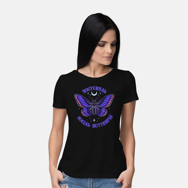 Nocturnal Social Butterfly-Womens-Basic-Tee-rmatix