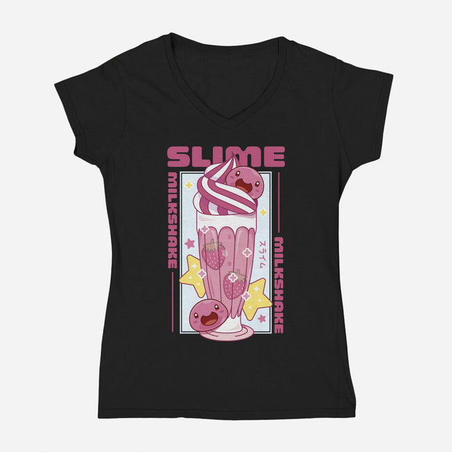 Pink Slime Sweet Milk-Womens-V-Neck-Tee-LAGELANTEE