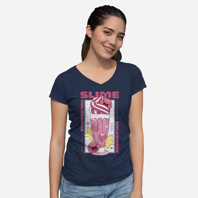 Pink Slime Sweet Milk-Womens-V-Neck-Tee-LAGELANTEE