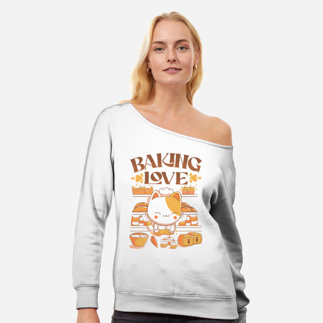 Baking Love-Womens-Off Shoulder-Sweatshirt-tobefonseca