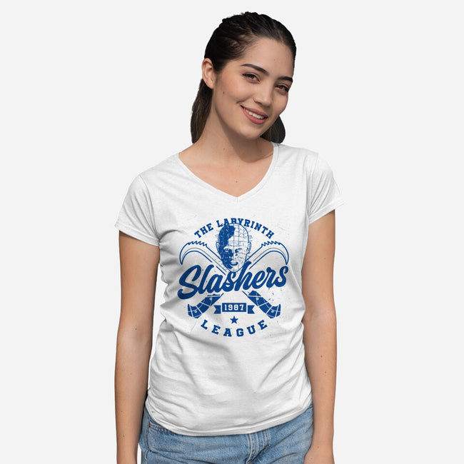 The Labyrinth League-Womens-V-Neck-Tee-Getsousa!